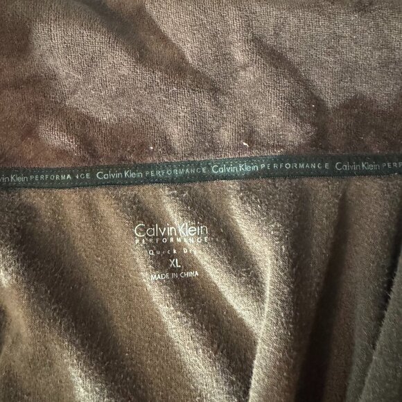 Women's Calvin Klein Brown Velour Zip Jacket - Size XL - Picture 7 of 8